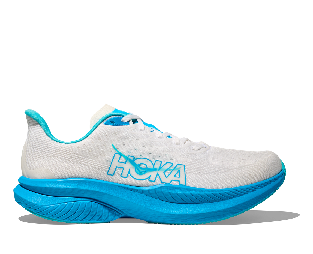 HOKA Men's Mach 6 - WHITE / SKYWARD BLUE