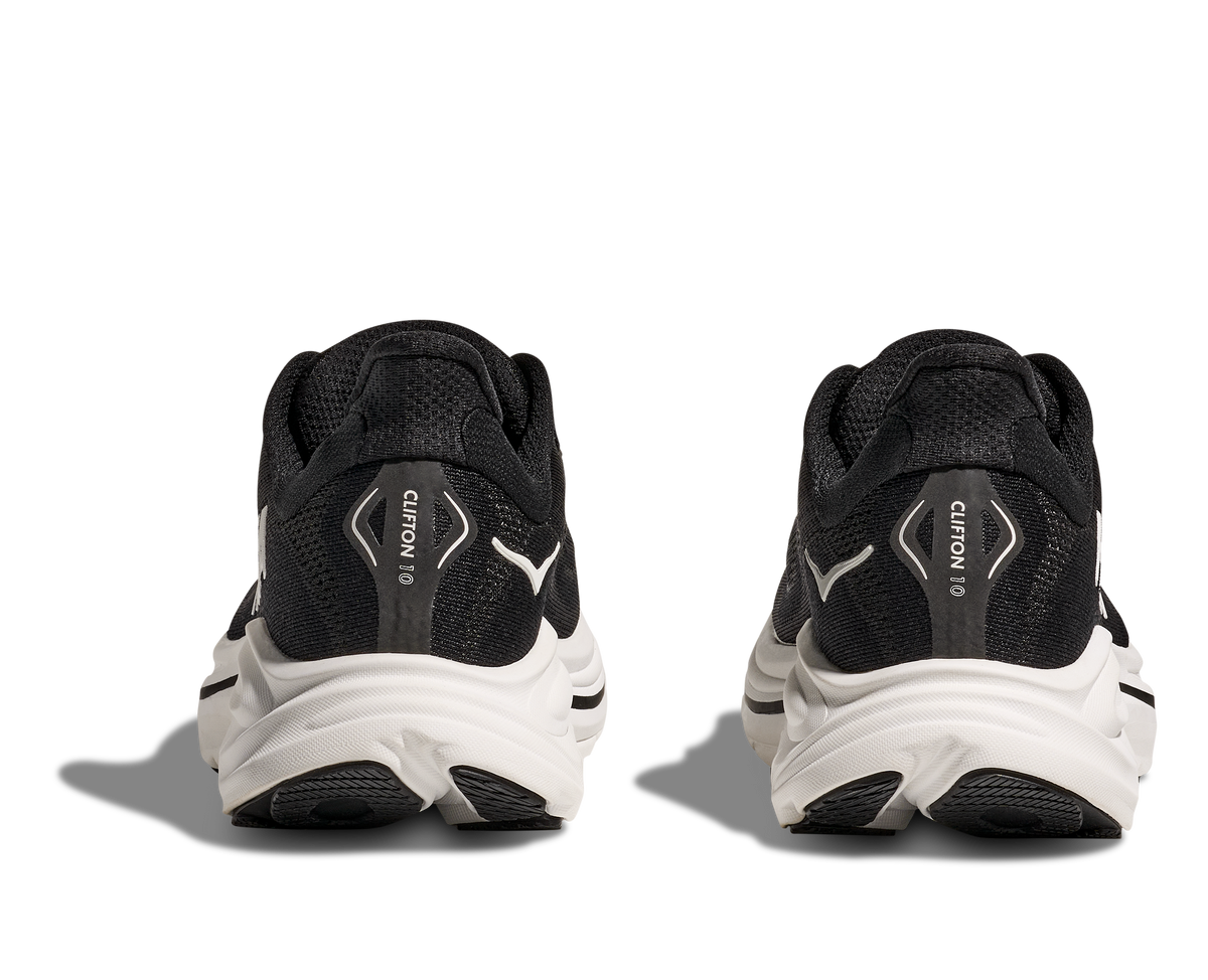 HOKA Women's Clifton 10 - BLACK / WHITE