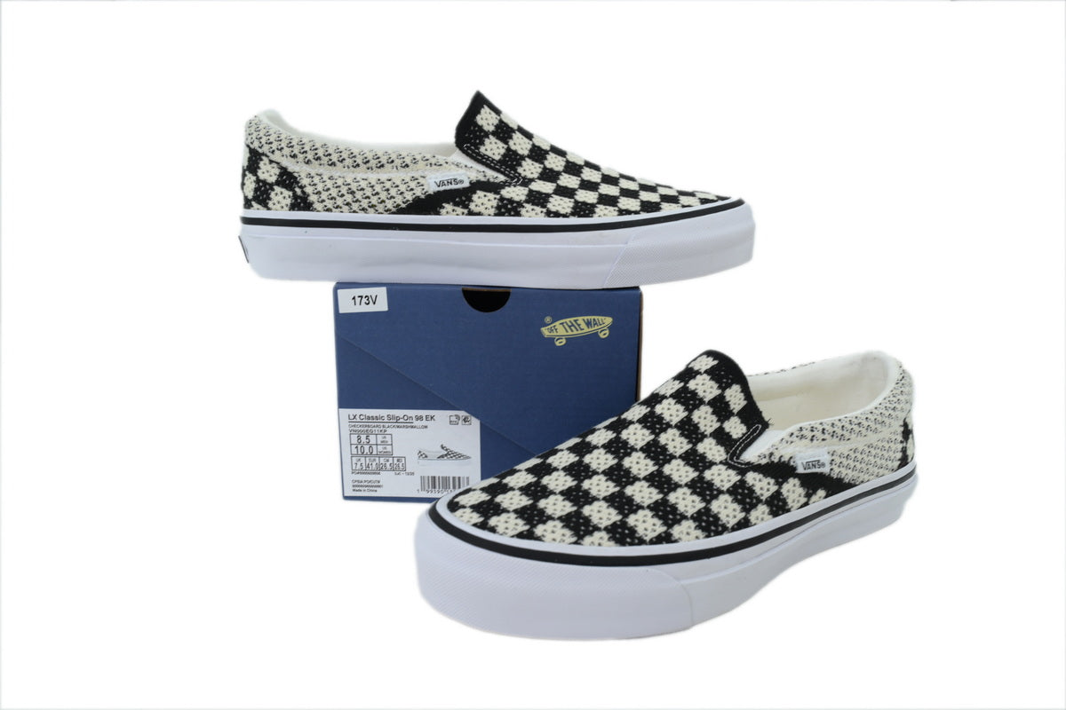 Vans LX Classic Slip-On 98 EK Woven Checkerboard Sneakers – Black