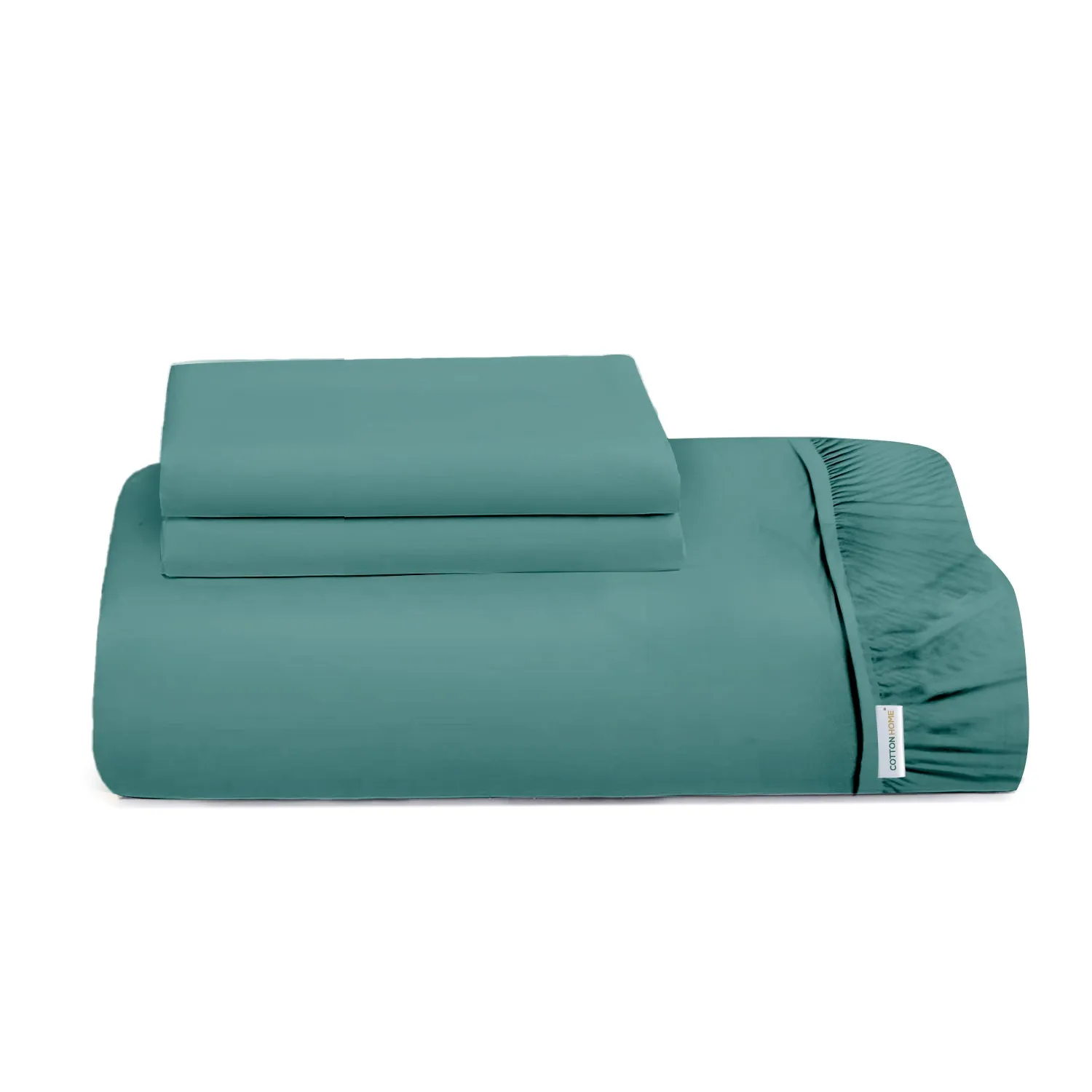 3 Piece Fitted Sheet Set Super Soft Teal Single Size 120x200 25cm with 2 Pillow Case