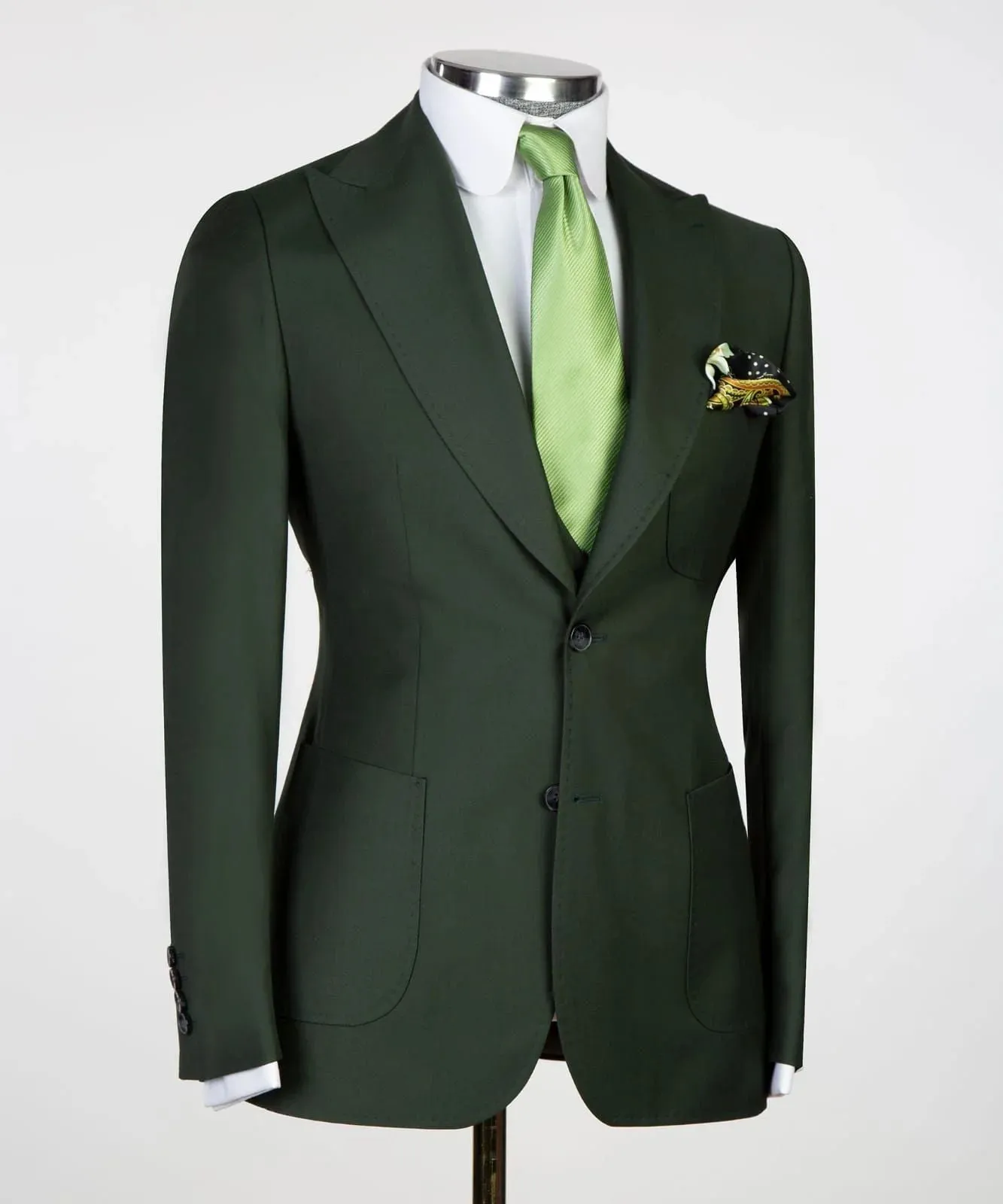 3 Pieces Forest Green Suit