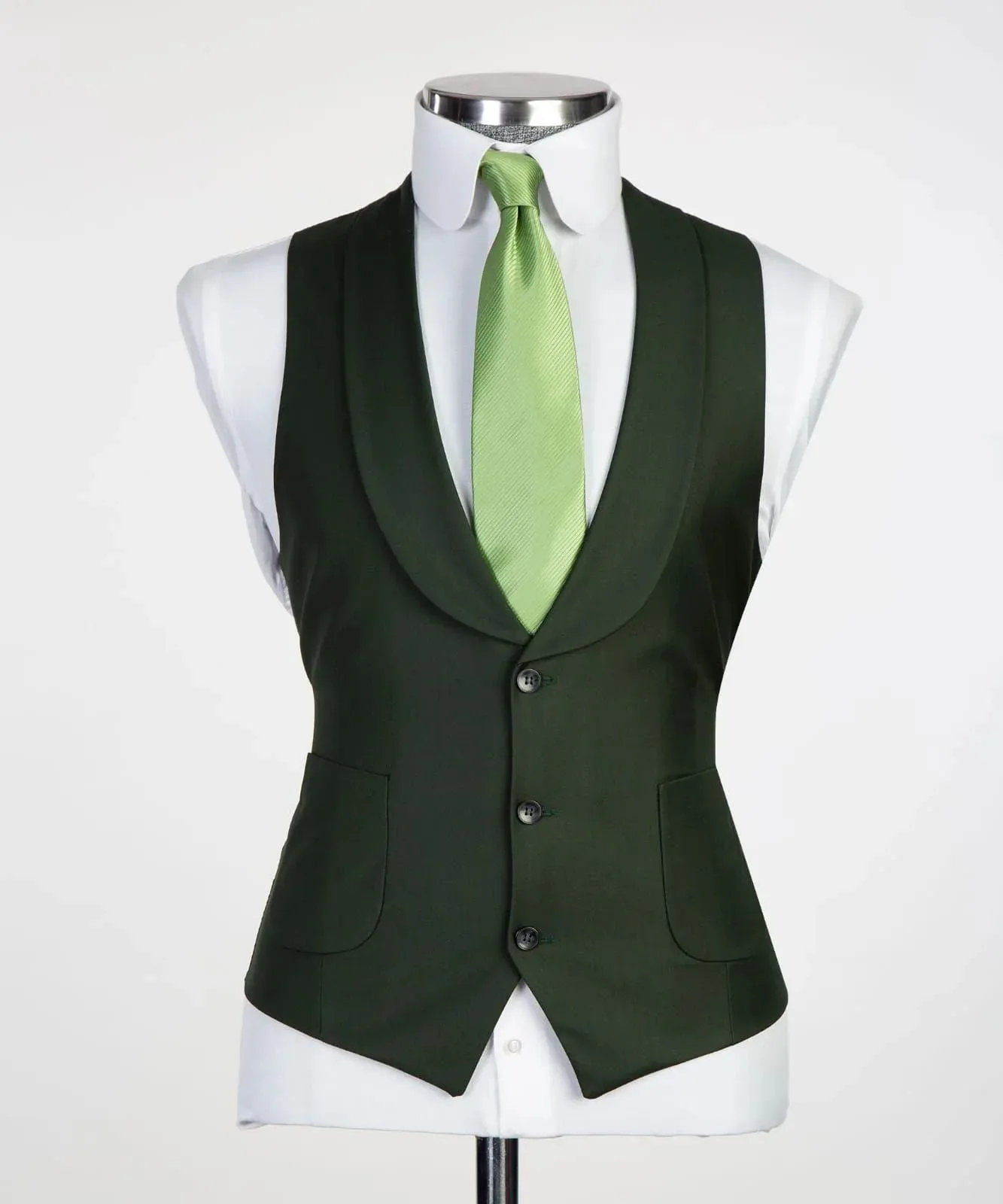 3 Pieces Forest Green Suit