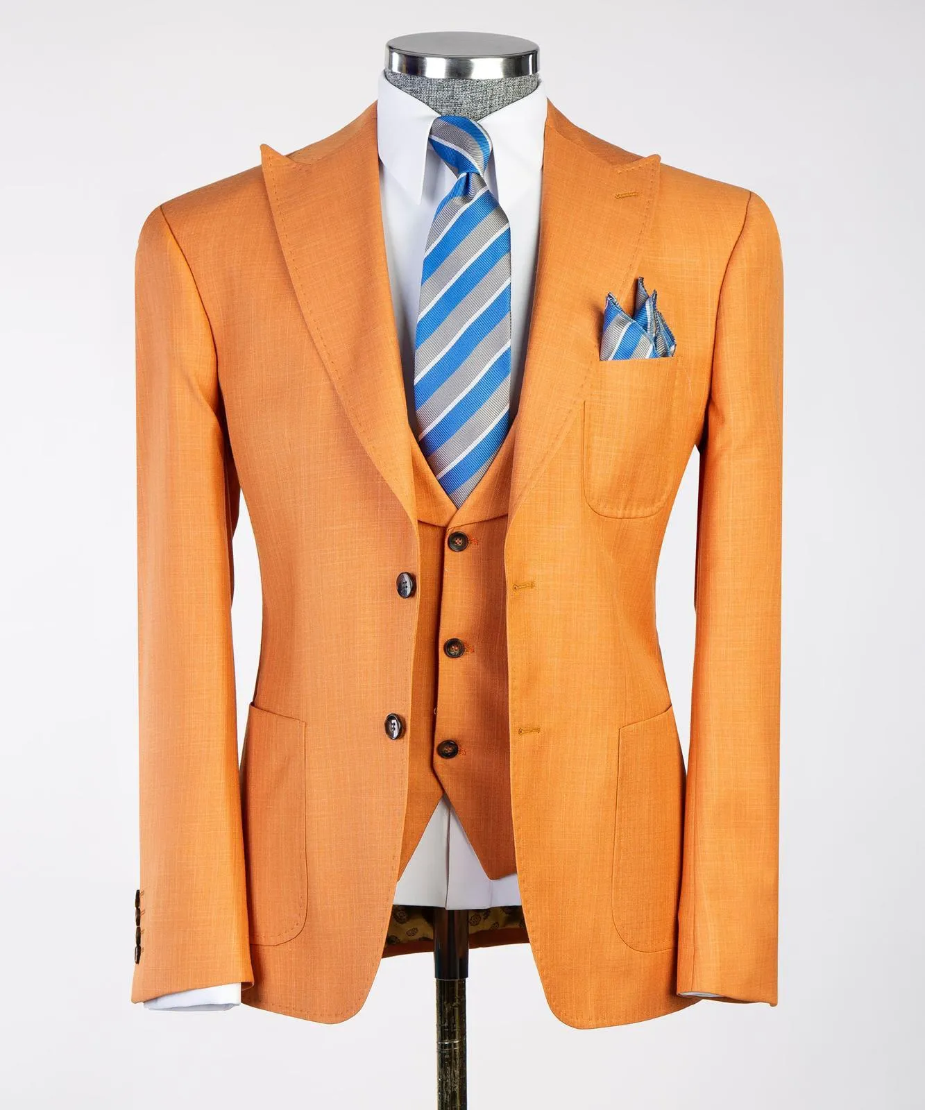 3 pieces Orange Luxury Suit