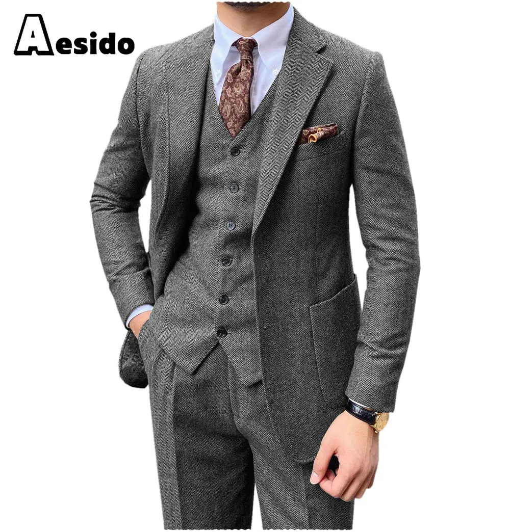 3 Pieces Peack Lapel Men Suit (Blazer Vest Pants)