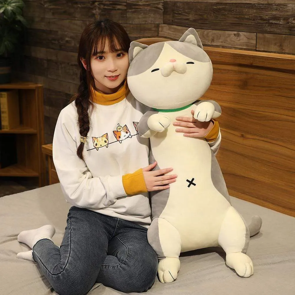 60-120cm Cute Shiba Inu Dog & Cat Plush Toys Stuffed Long Animals Sleep Boyfriend Pillow Doll Office Cushion Kids Girls Gift