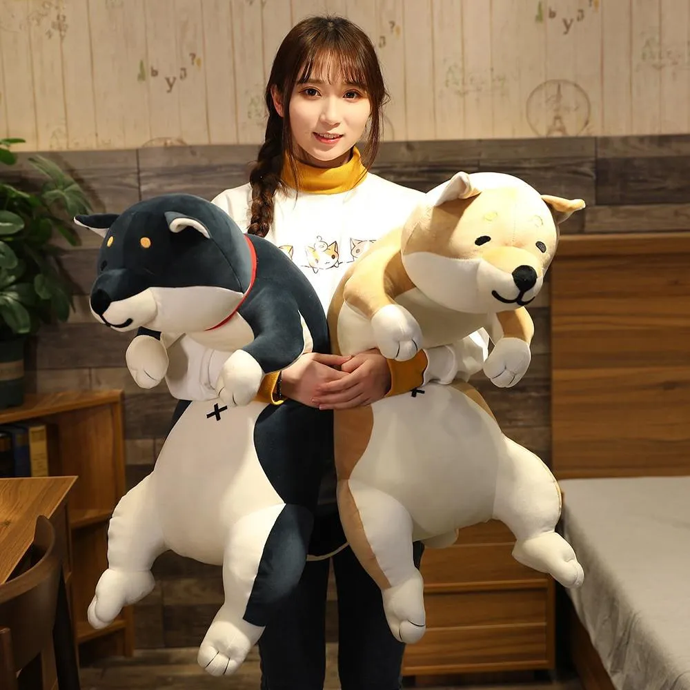 60-120cm Cute Shiba Inu Dog & Cat Plush Toys Stuffed Long Animals Sleep Boyfriend Pillow Doll Office Cushion Kids Girls Gift