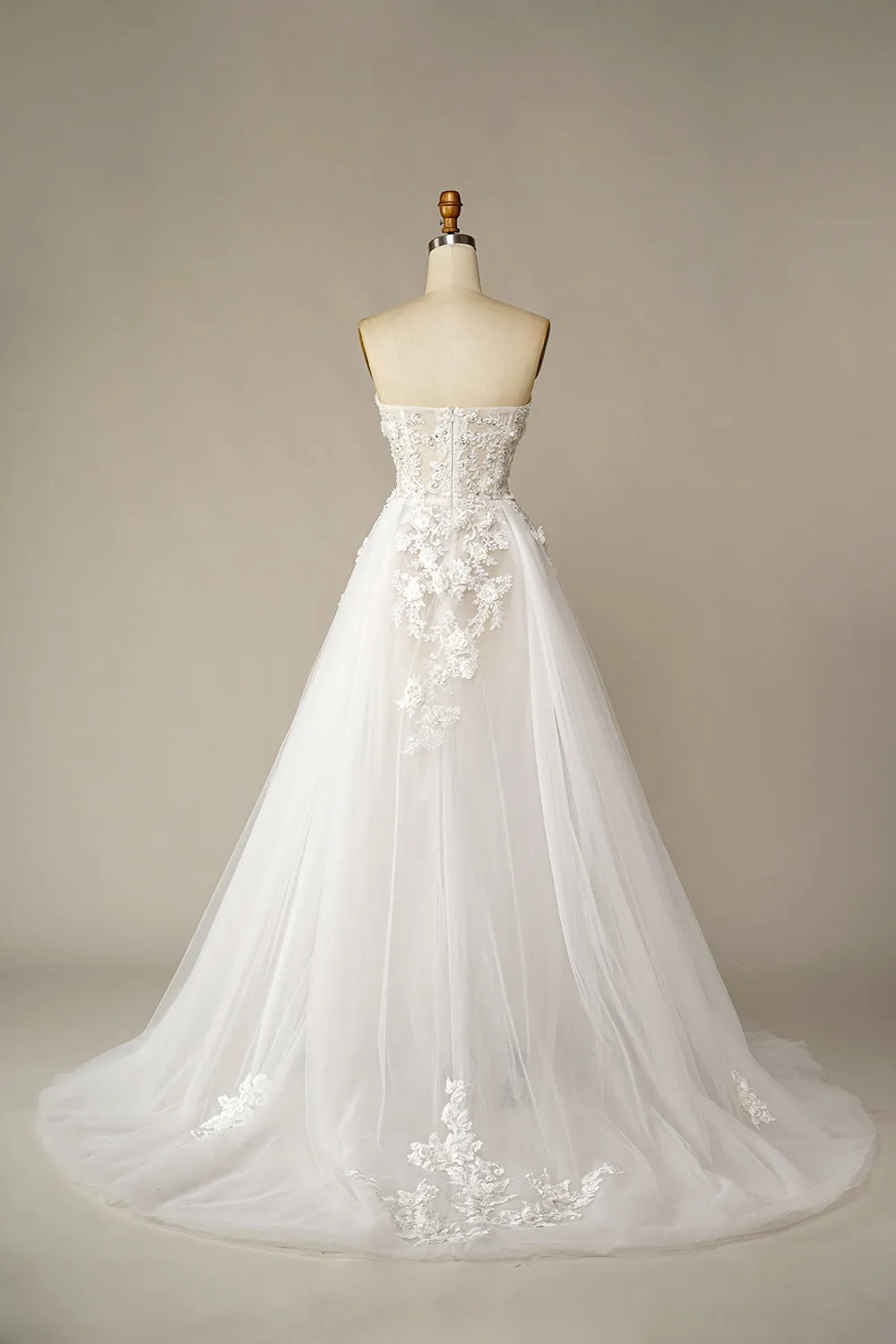 A Line Wedding Dress with Appliques