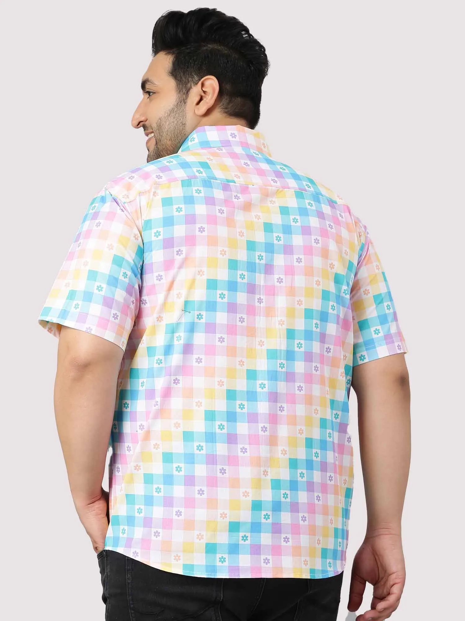 Abstract Rainbow Checks Men's Plus Size