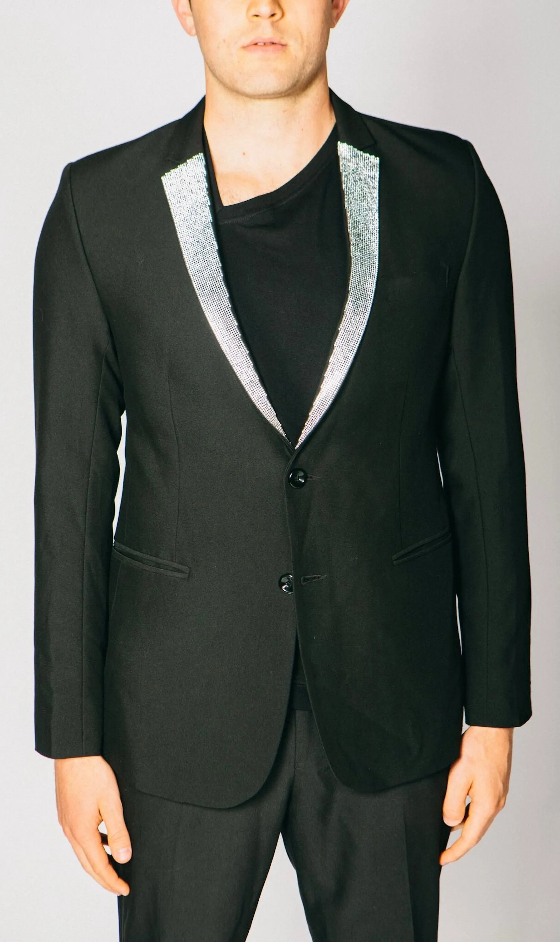 Any Old Iron Men's Diamanté Lapel Blazer