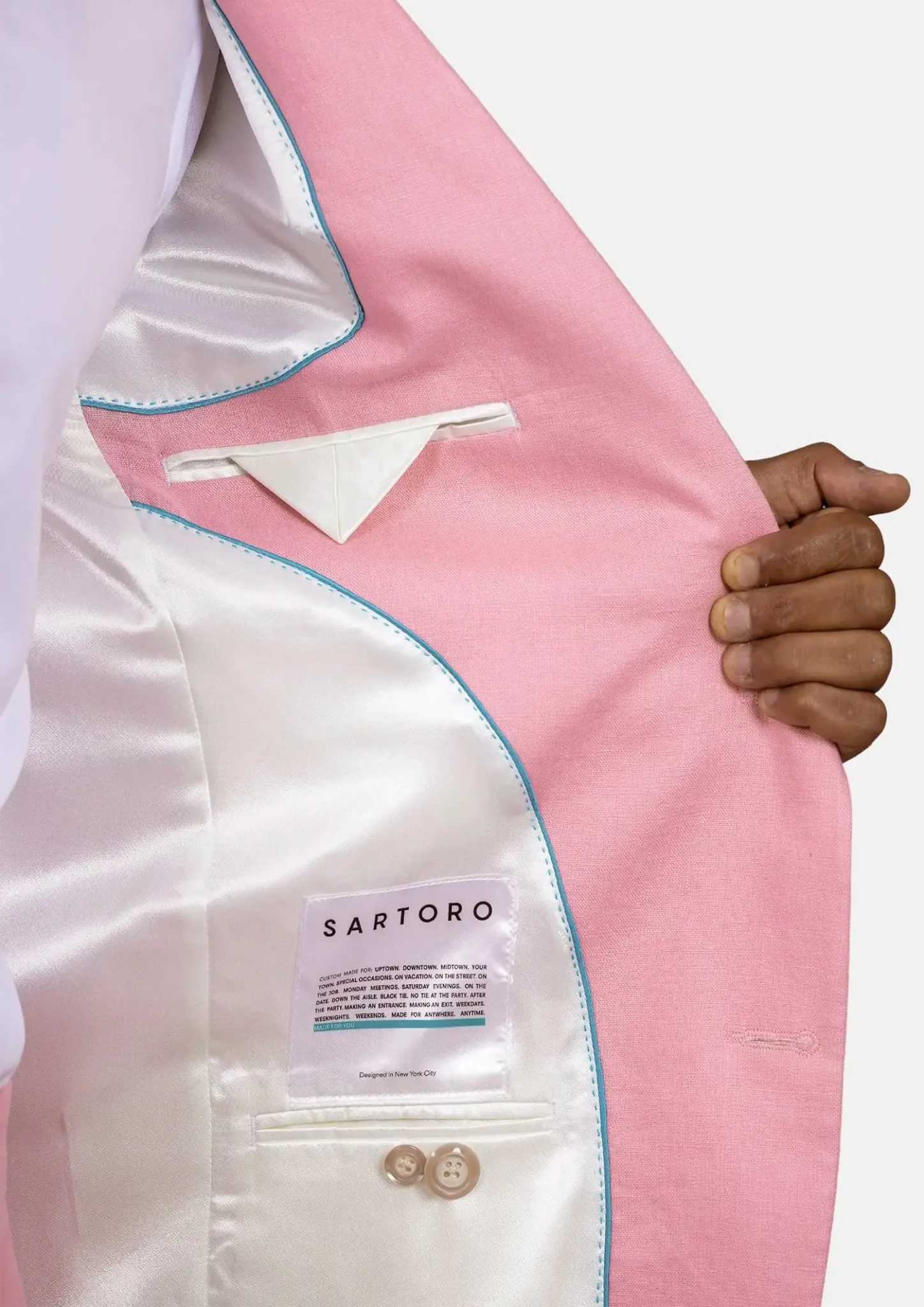 Astor Salmon Linen Suit