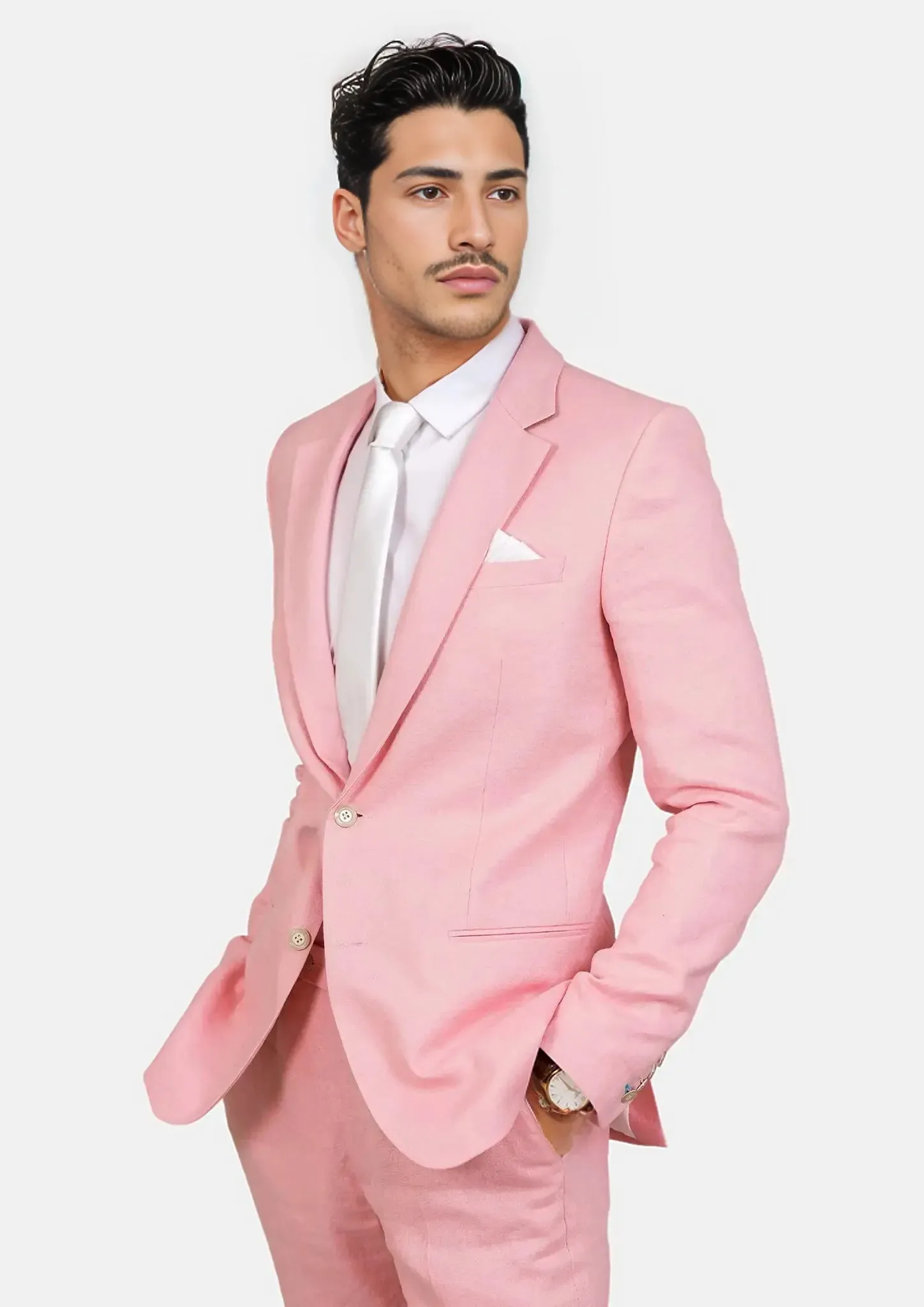 Astor Salmon Linen Suit