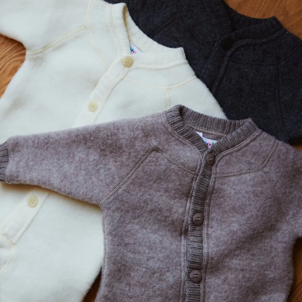 Baby suit - 100% Wool Fleece - Cream