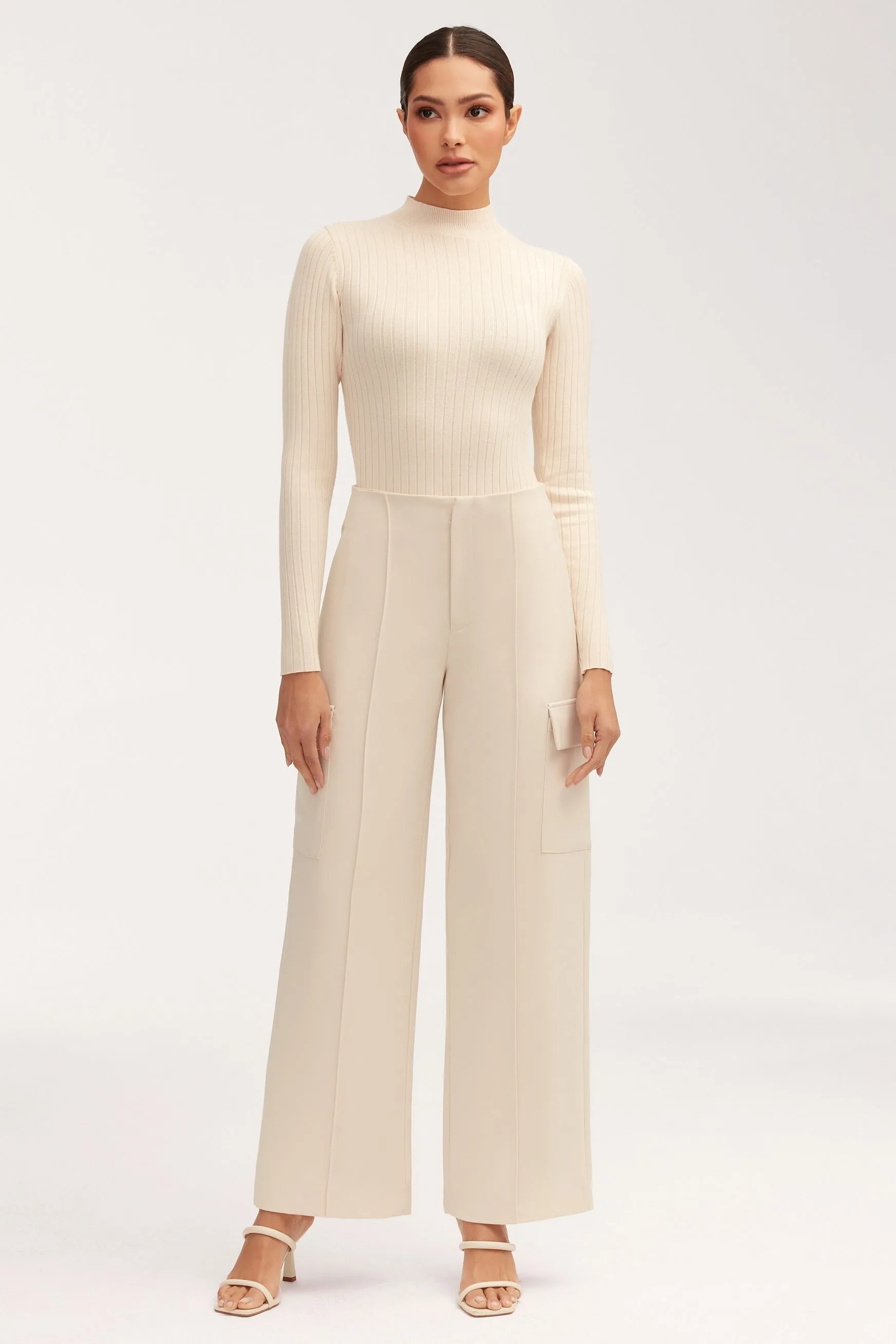 Blair Wide Rib Knit Bodysuit - Off White