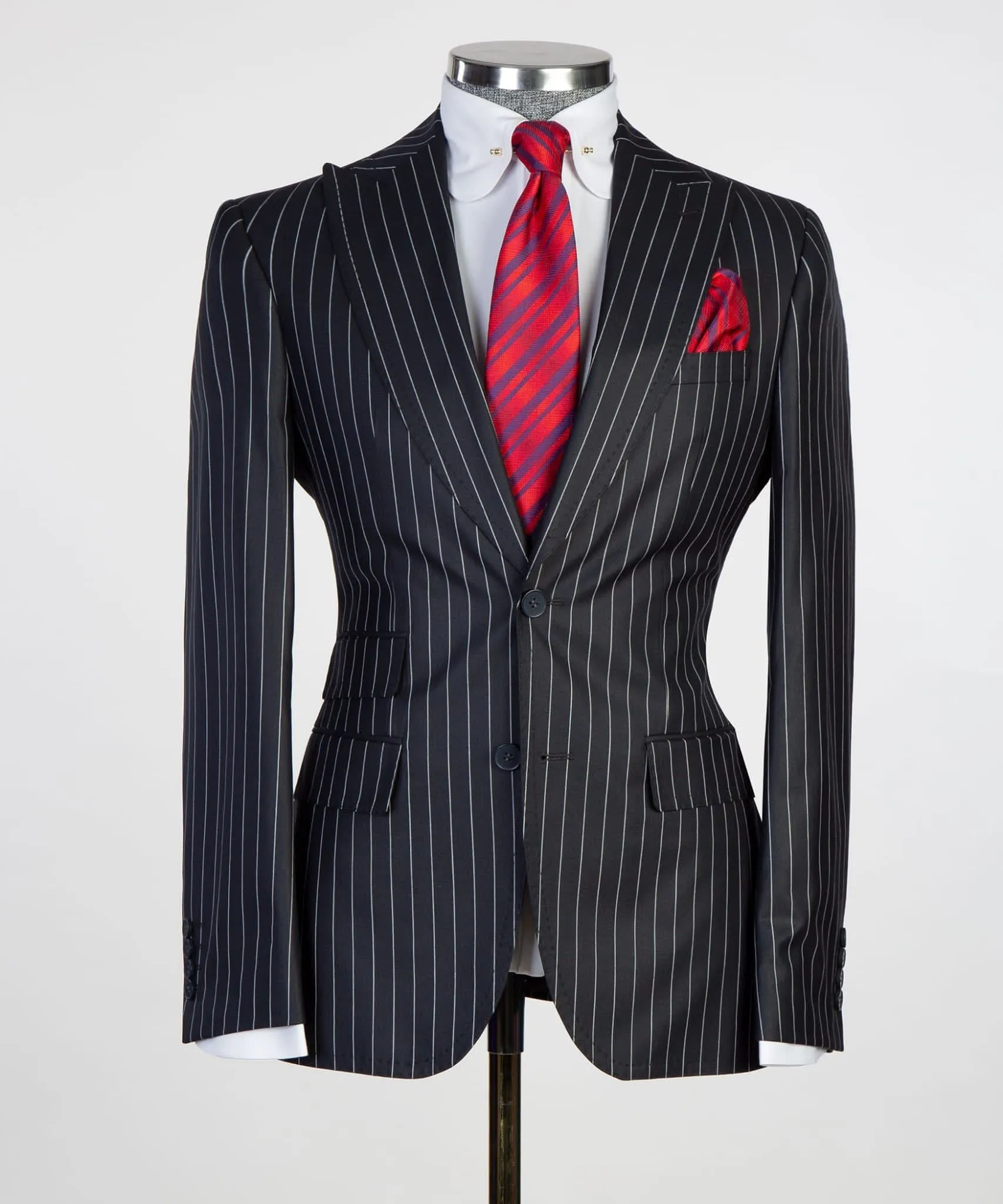 Business Black Striped Suit