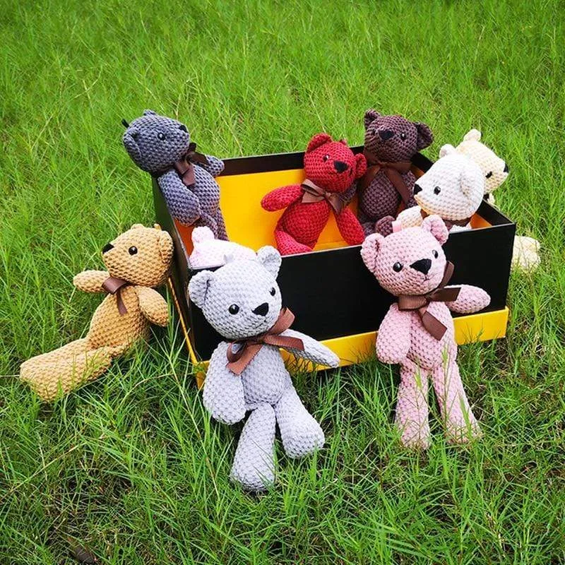 Cartoon Teddy Bear Rabbit Plush Toys Cute Bunny Keychain Pendant Doll Soft Stuffed Animal Plush Toy Wedding Party Birthday Decor