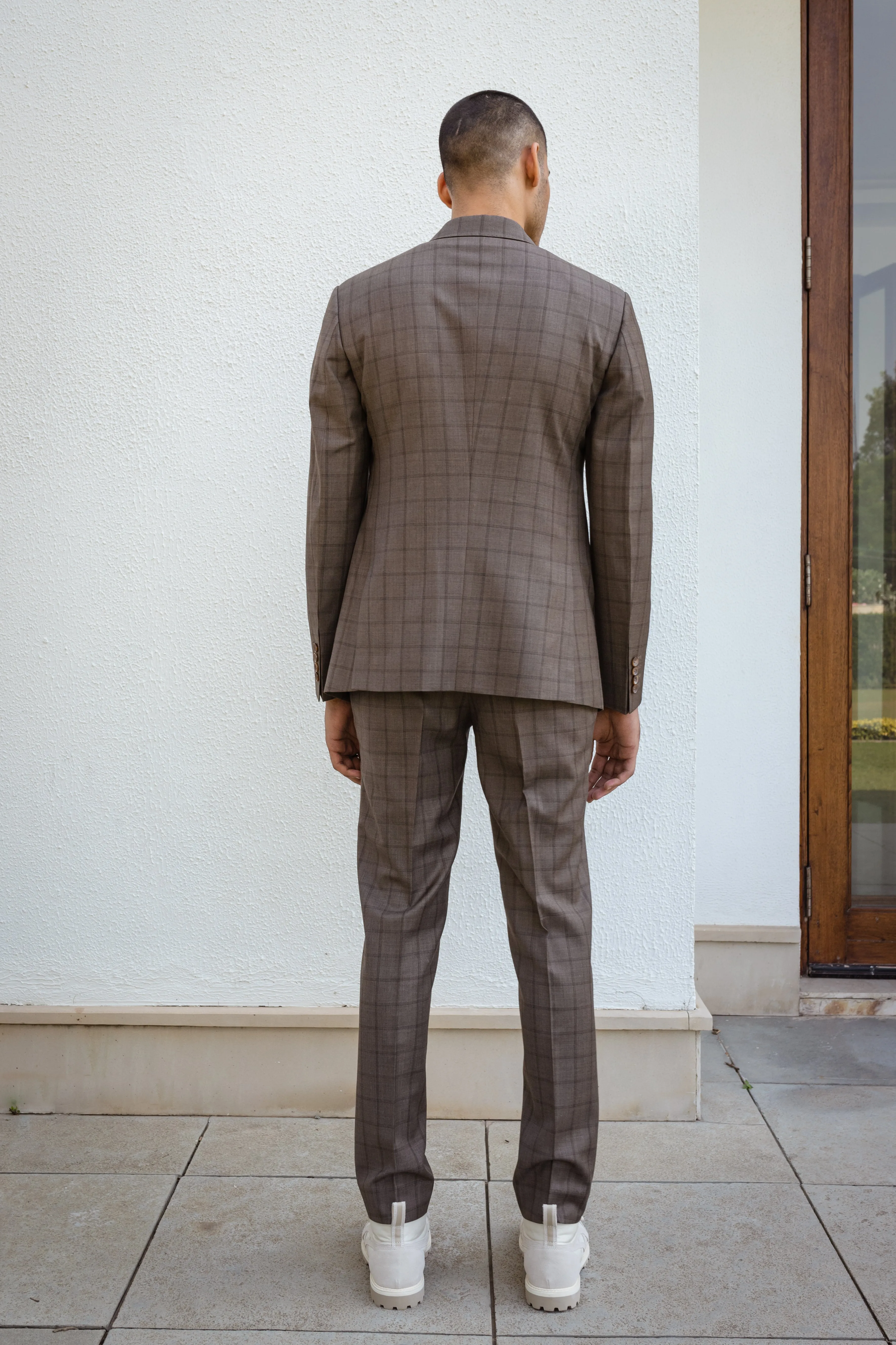 Checkered Brown Suit