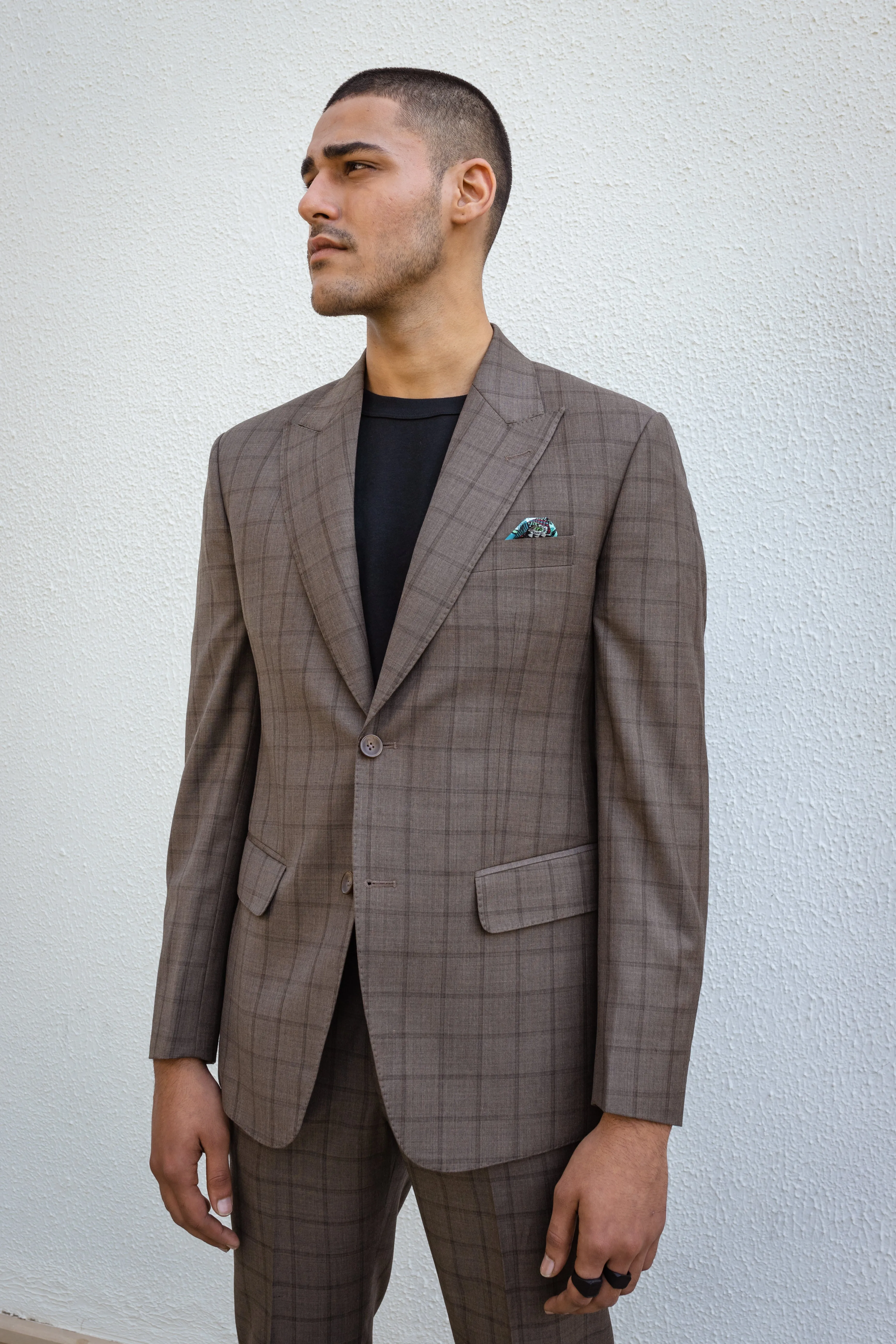 Checkered Brown Suit