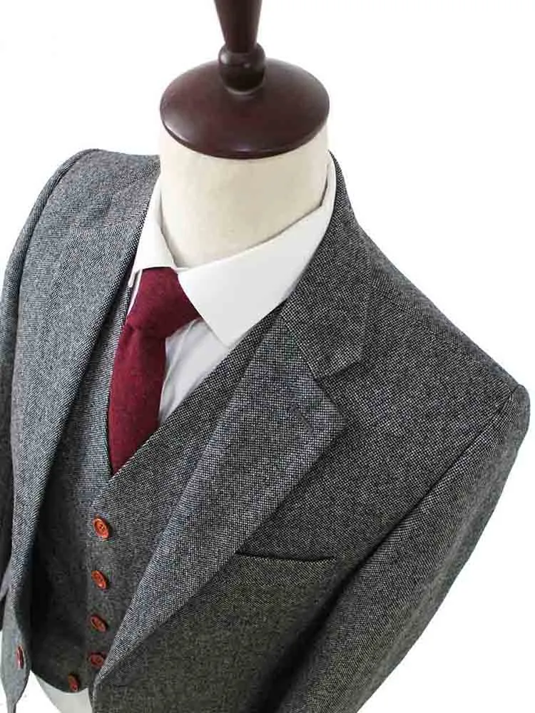 CLASSIC GREY BARLEYCORN TWEED 2 PIECE SUIT