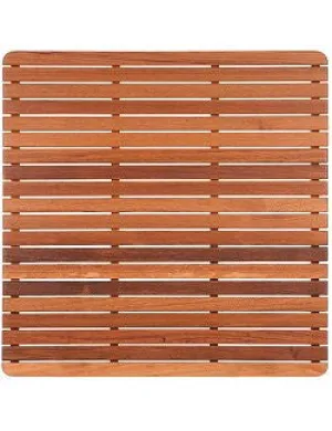 Classic Teak Slat Shower Mat/Round Corners