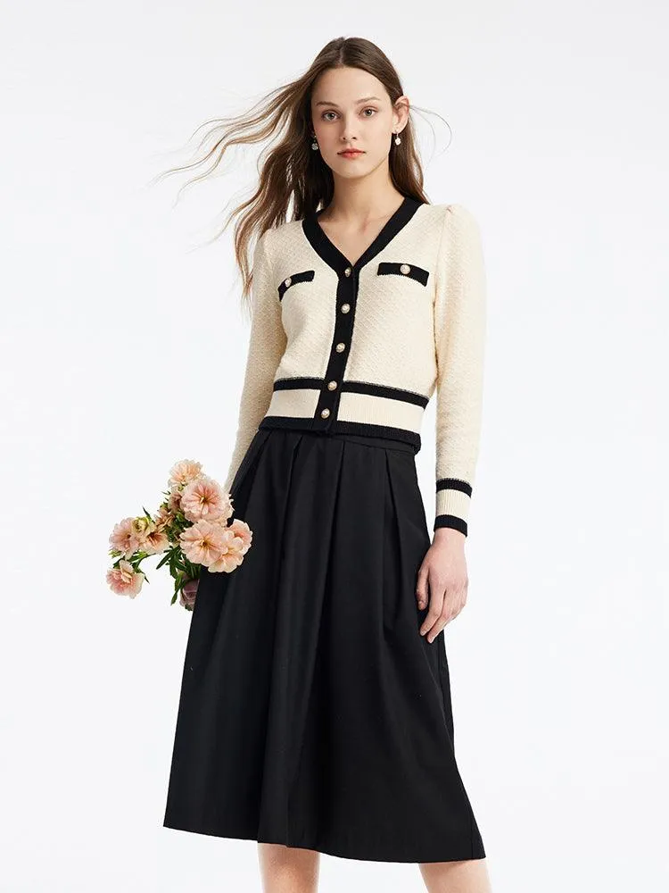 Classic Tweed Jacquard Cardigan And Skirt Two-Piece Suit