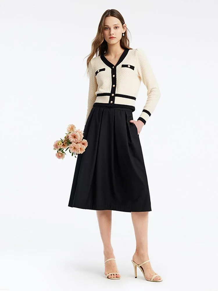 Classic Tweed Jacquard Cardigan And Skirt Two-Piece Suit