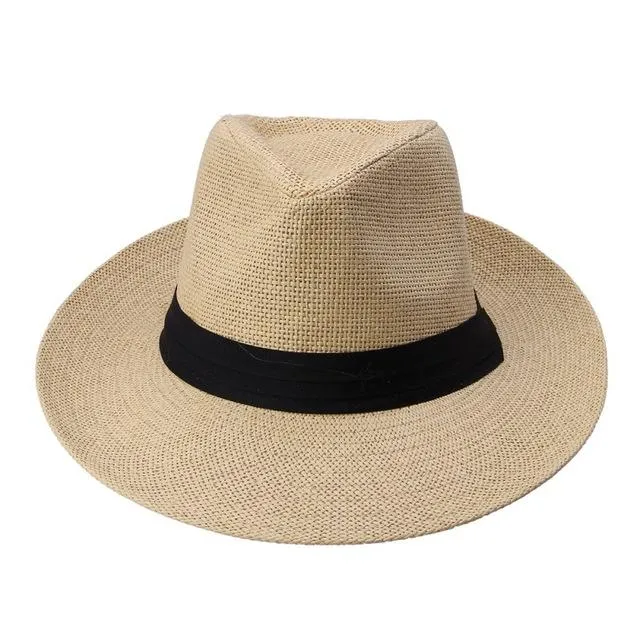 Classy Men Brown Straw Panama Hat