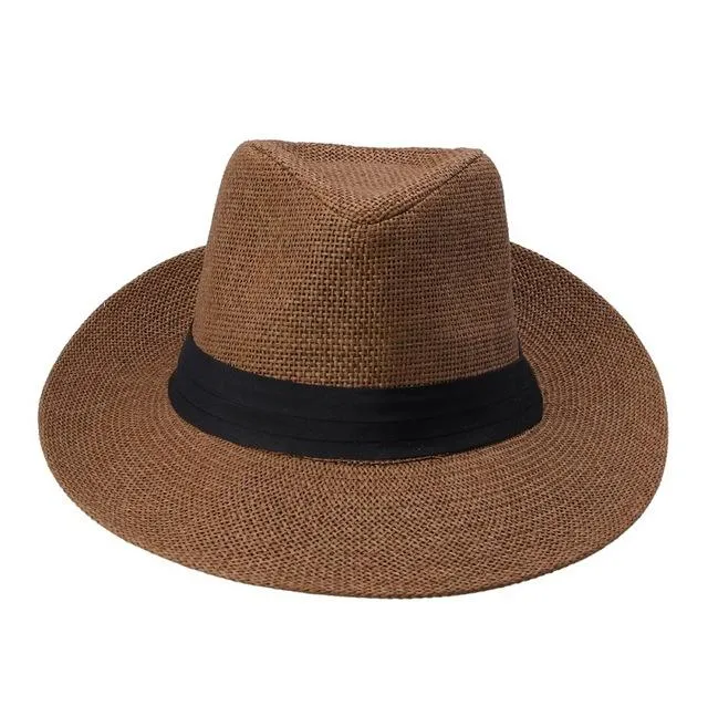 Classy Men Brown Straw Panama Hat