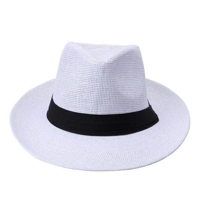 Classy Men Brown Straw Panama Hat