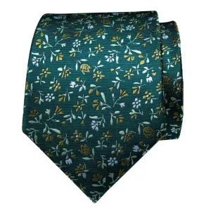 Classy Men Green Flower Silk Tie