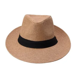 Classy Men Toffee Straw Panama Hat