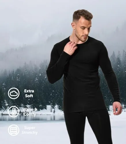 Comfneat Men's Thermal Underwear Base Layer Top & Bottom