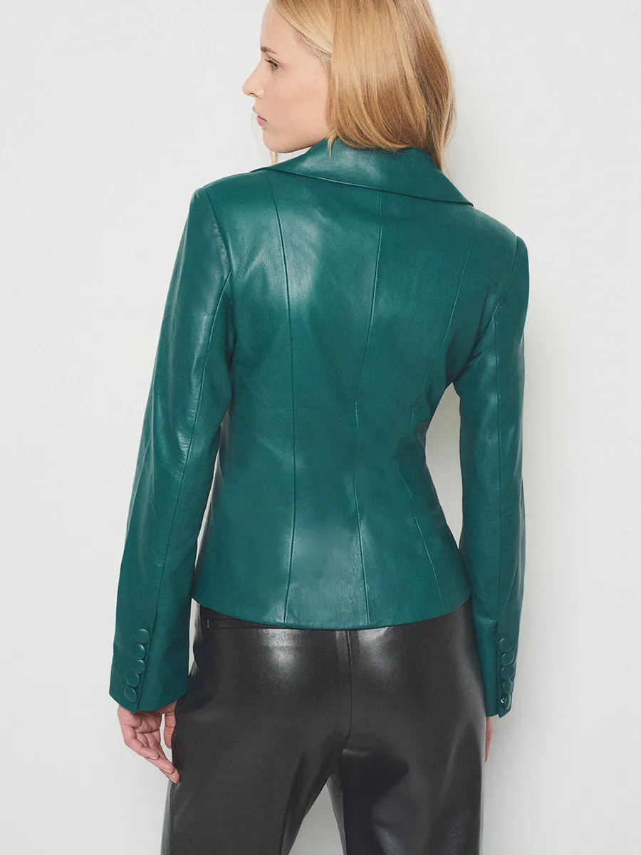 CURVE TELLY UPCYCLED LEATHER BLAZER