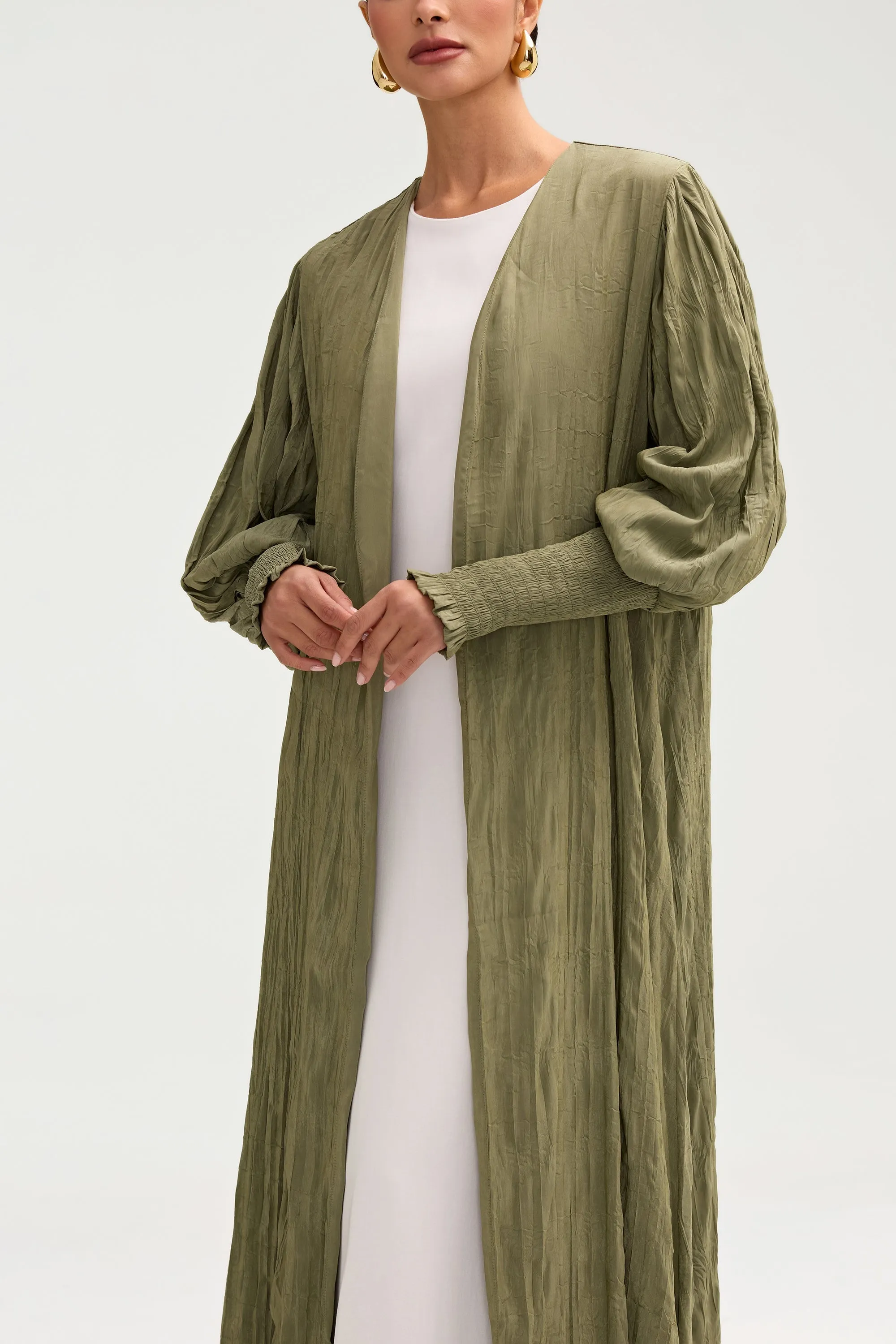 Deena Open Abaya - Sage