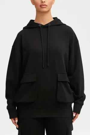 Demi Cargo Pocket Hoodie - Black