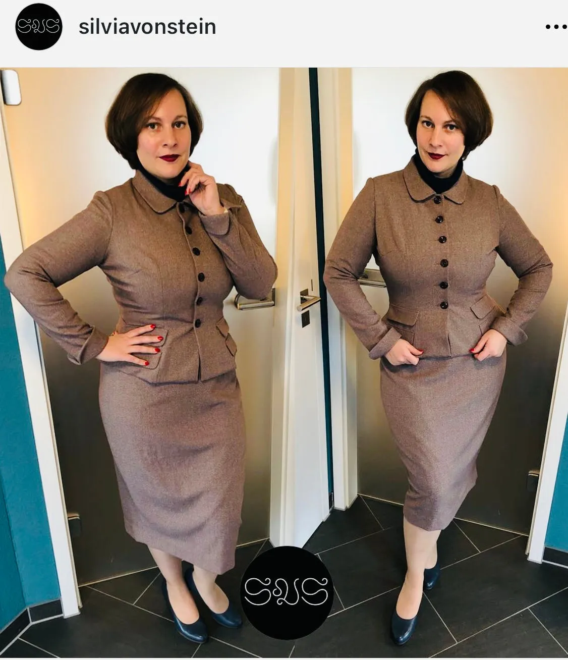 Dolly - 1950s vintage suit cuffed sleeves