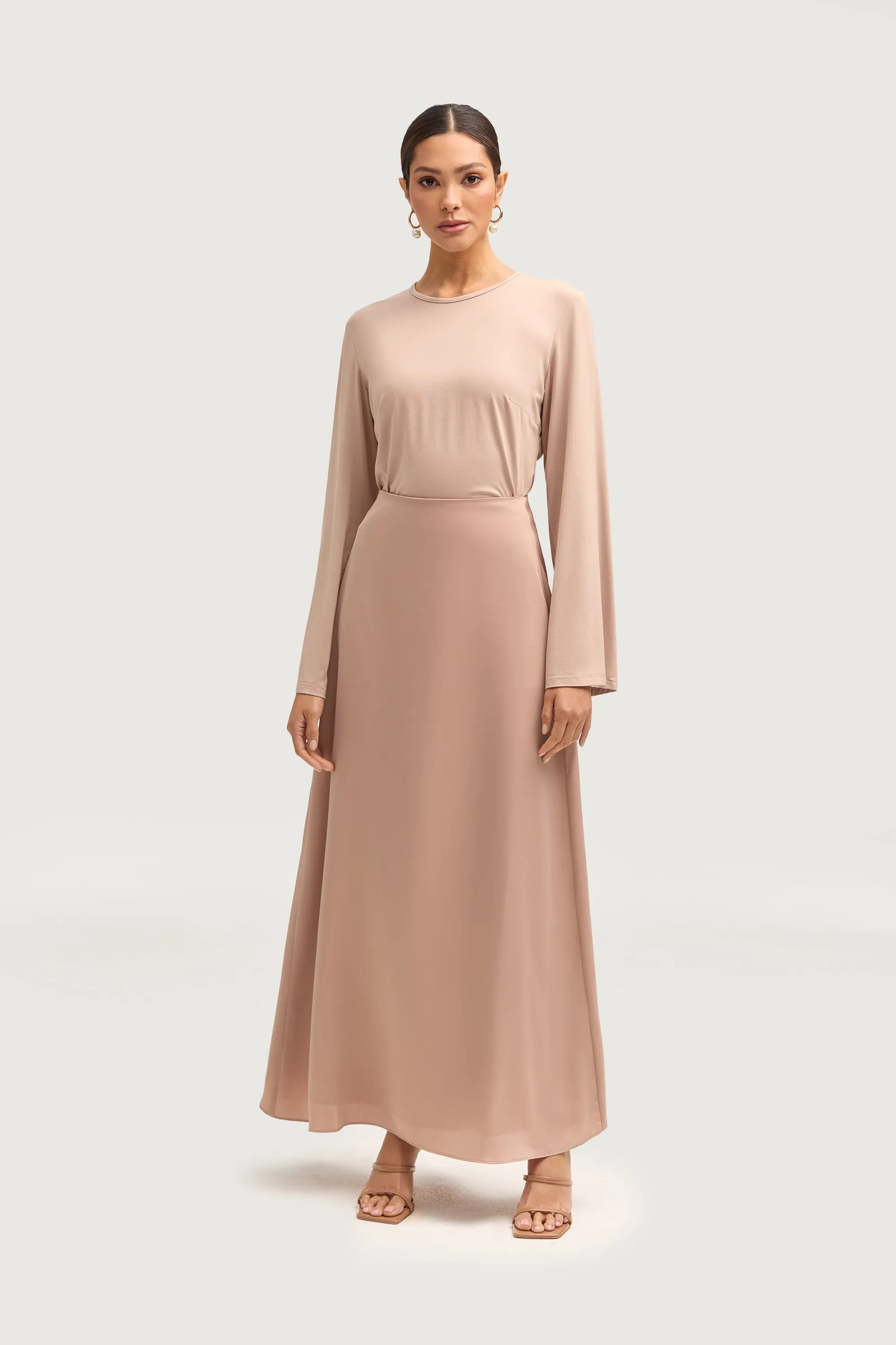 Essential Satin Maxi Skirt - Cafe au Lait