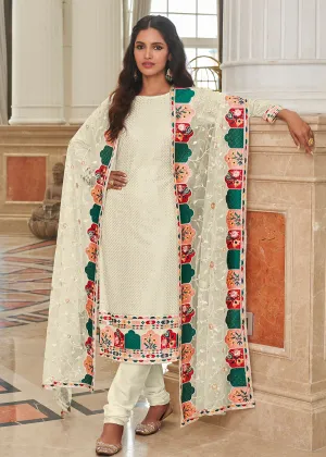 Excellent Off White Traditional Sequins Eid Wear Salwar Suit