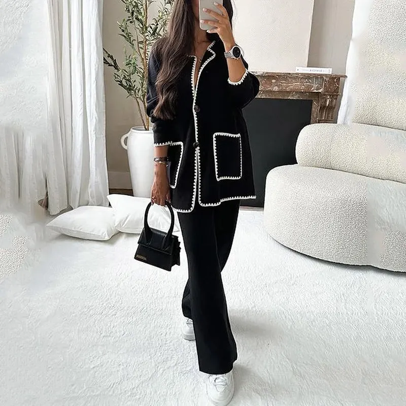 Fashionable Casual Loose Solid Suit