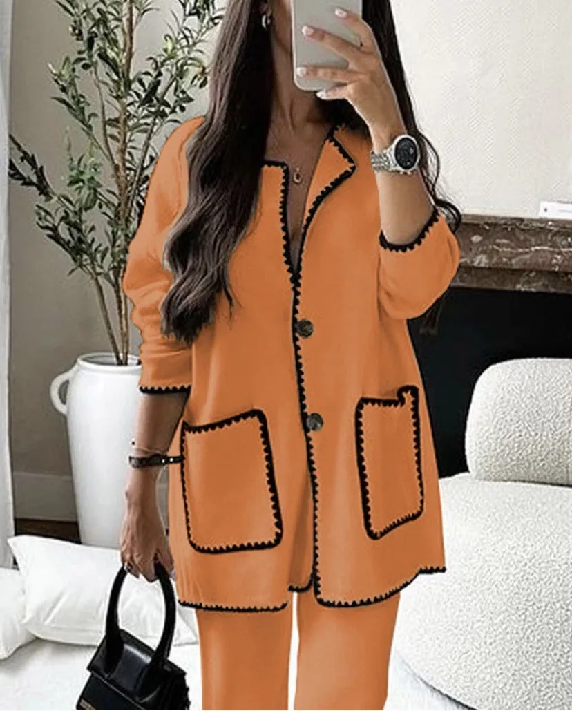 Fashionable Casual Loose Solid Suit