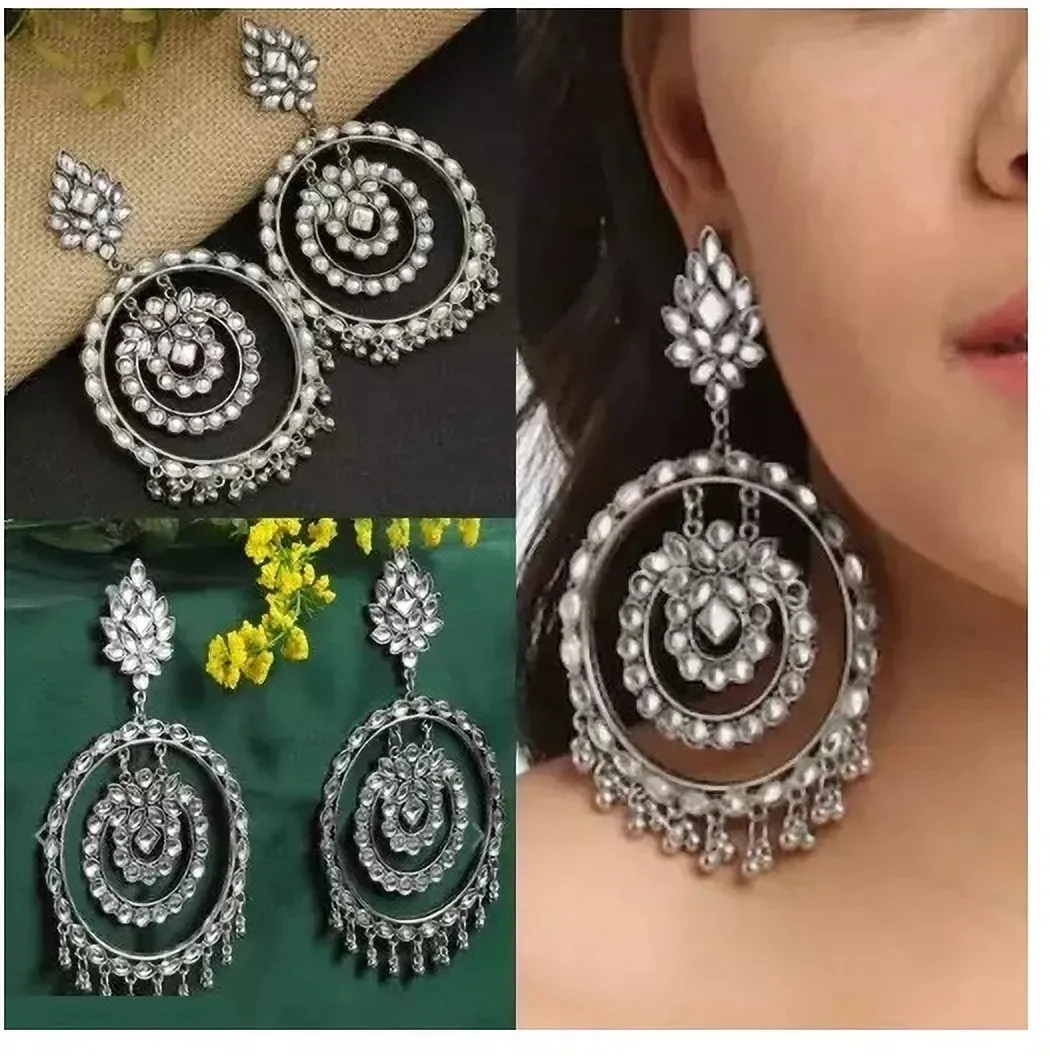 Fashionable Princess Charming Alloy Chandbali Earring