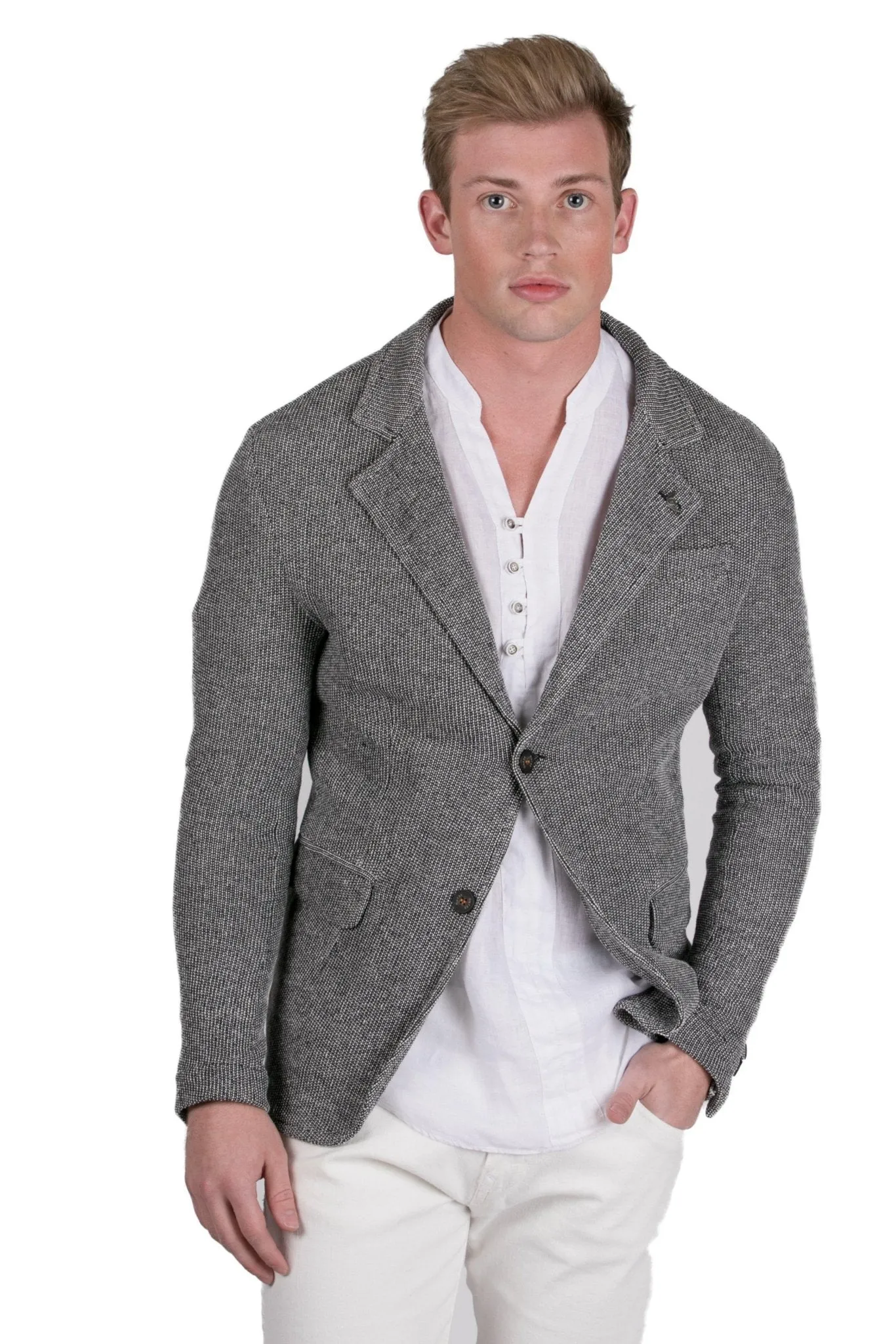 FITTED KNIT MEN'S BLAZER