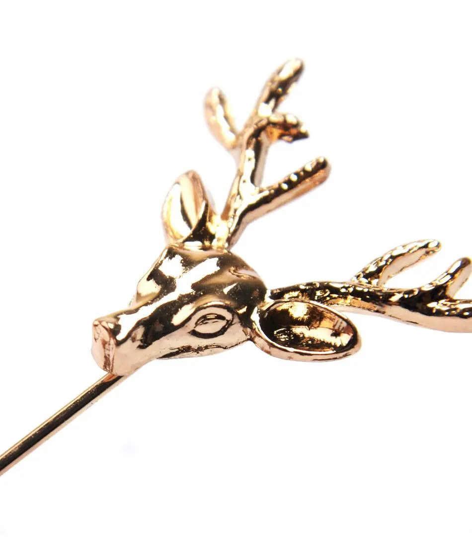 Golden Antler Metal Lapel Pin