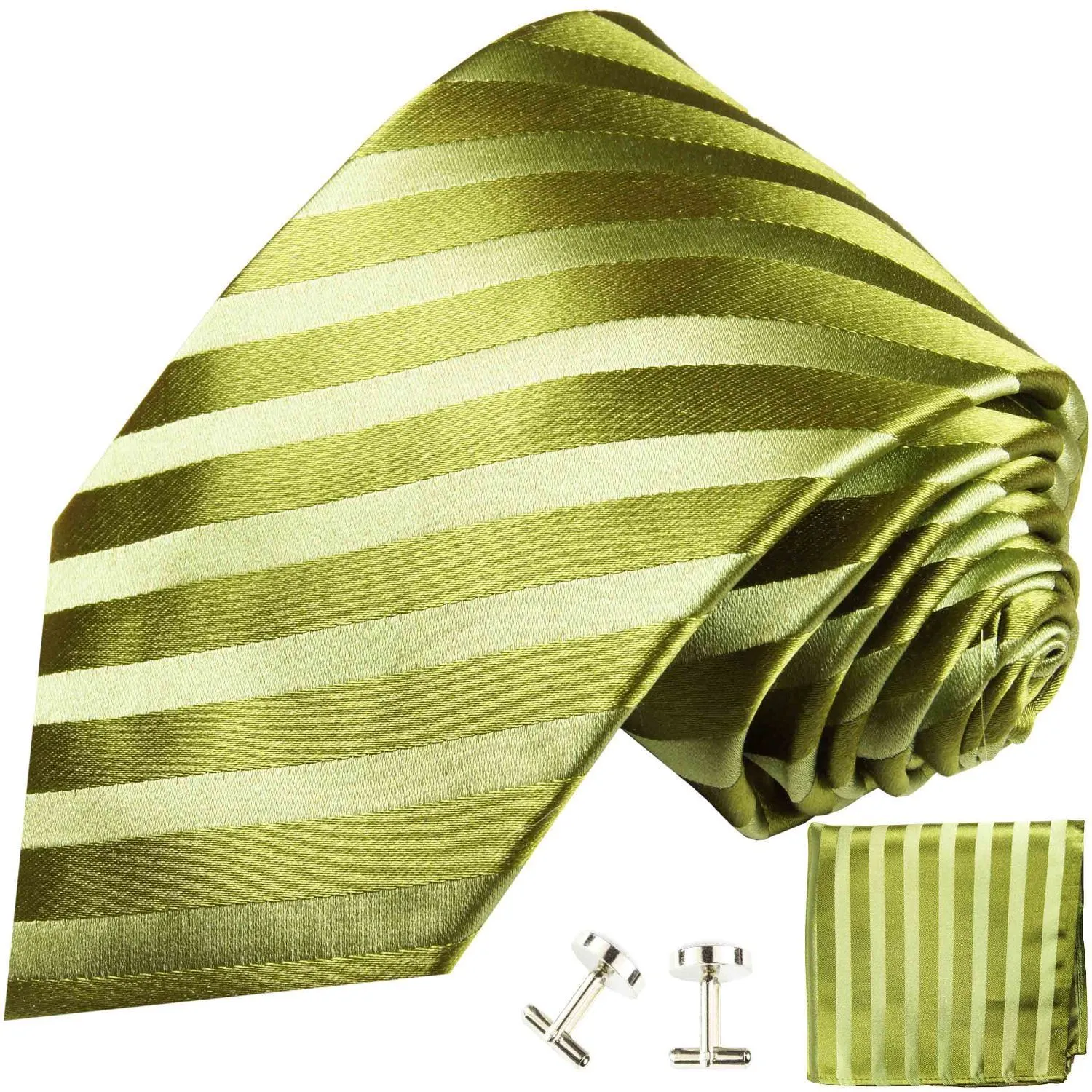 Green on Green Silk Necktie and Accessories