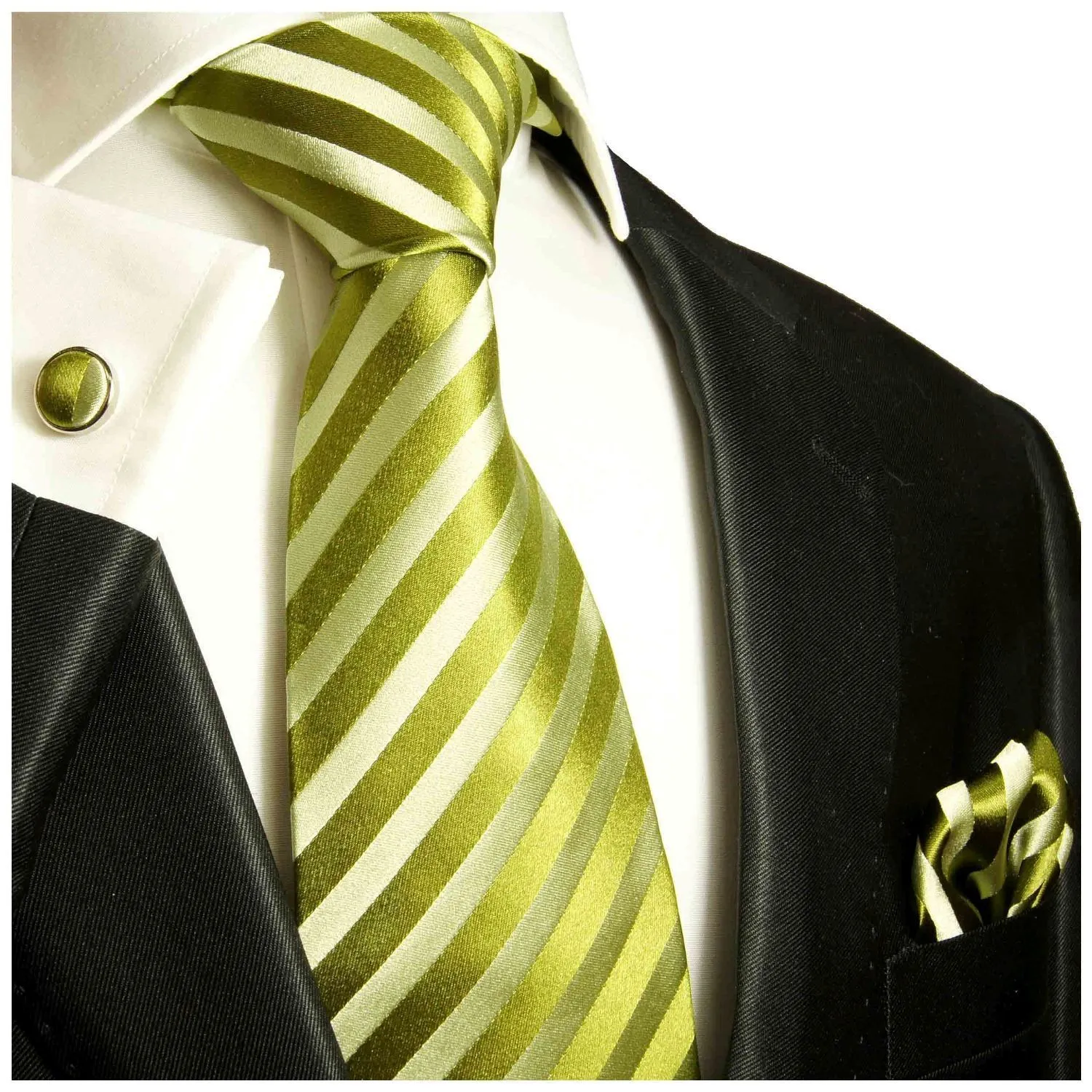 Green on Green Silk Necktie and Accessories