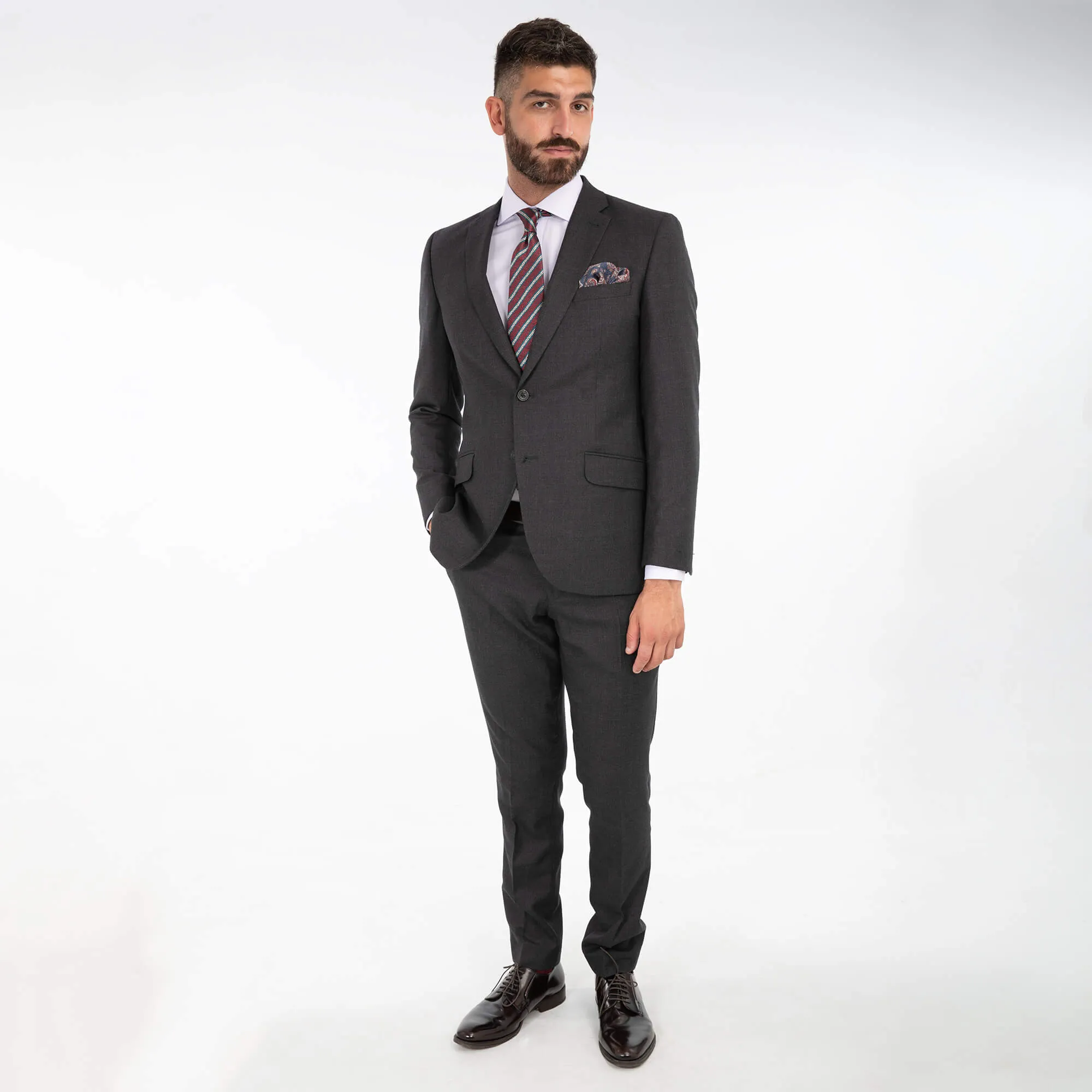 Grey Twill Flannel Suit