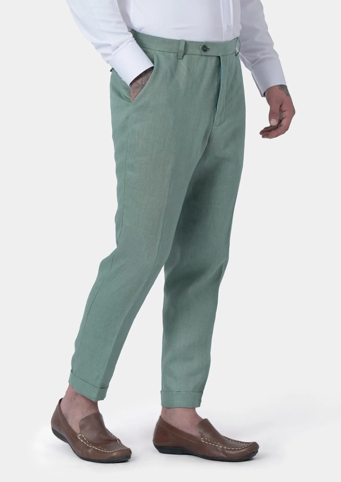 Hudson Jade Green Linen Suit