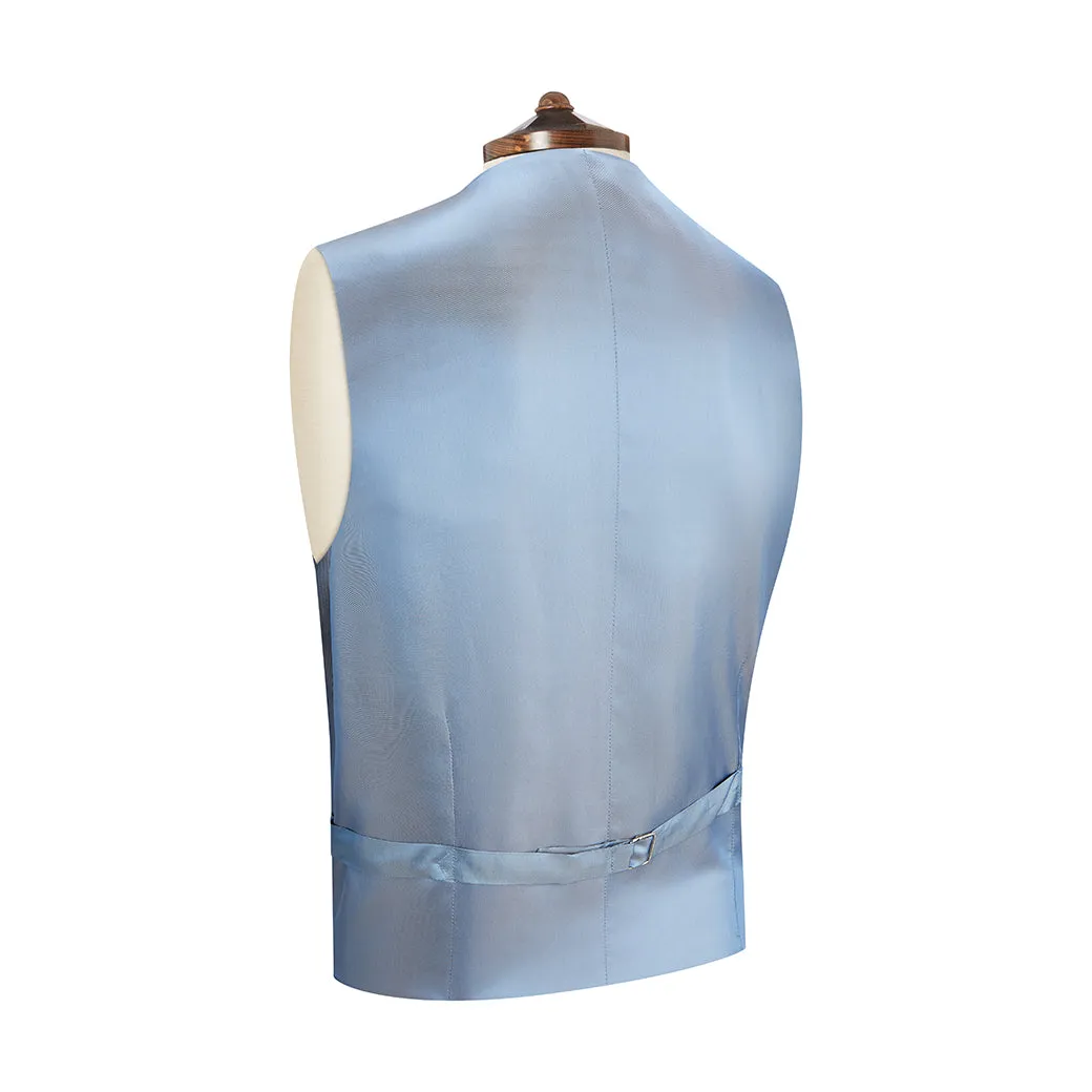 Hyde Pale Blue Twill Linen Waistcoat