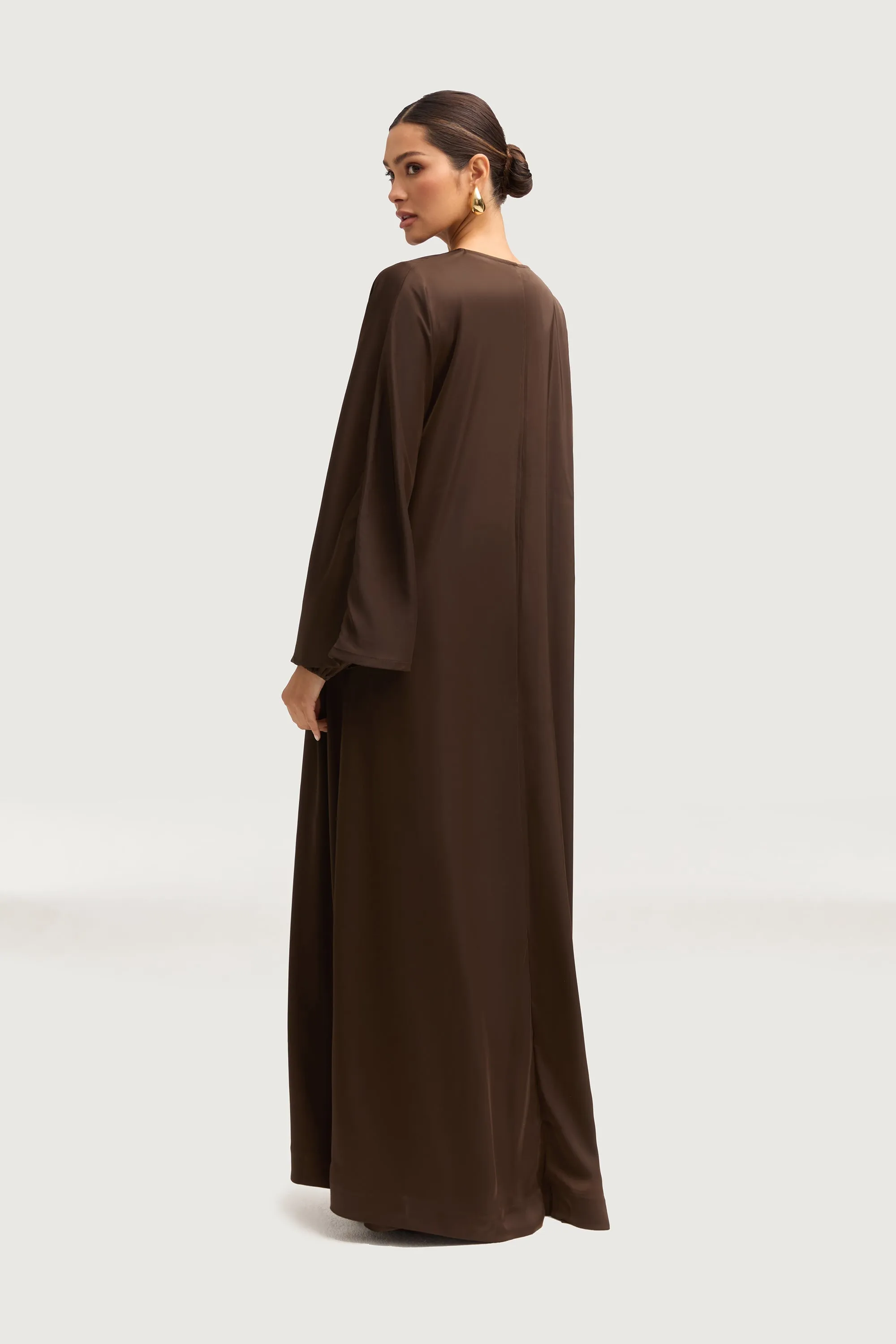 Kamila Open Abaya - Espresso