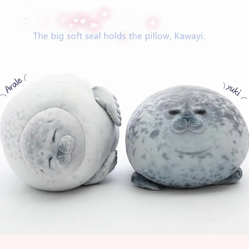 Kawaii Seal Plush Toys Imitation Sea Animal Throw Pillows Soft Plushies Dolls Room and Bed Decorations for Kids Birthday Gifts