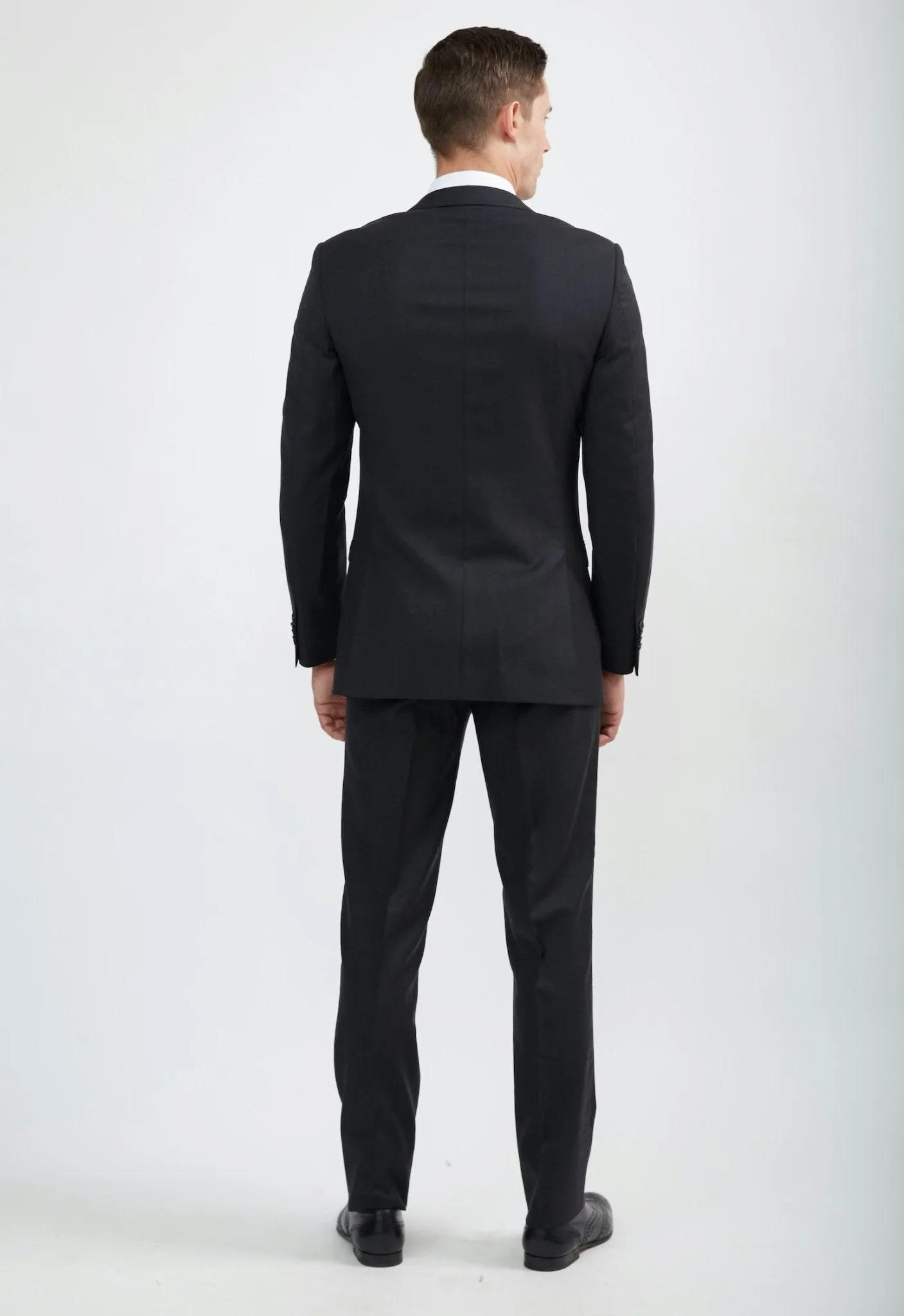 Luxurious 100% Super Fine Italian Wool Charcoal Grey Suit